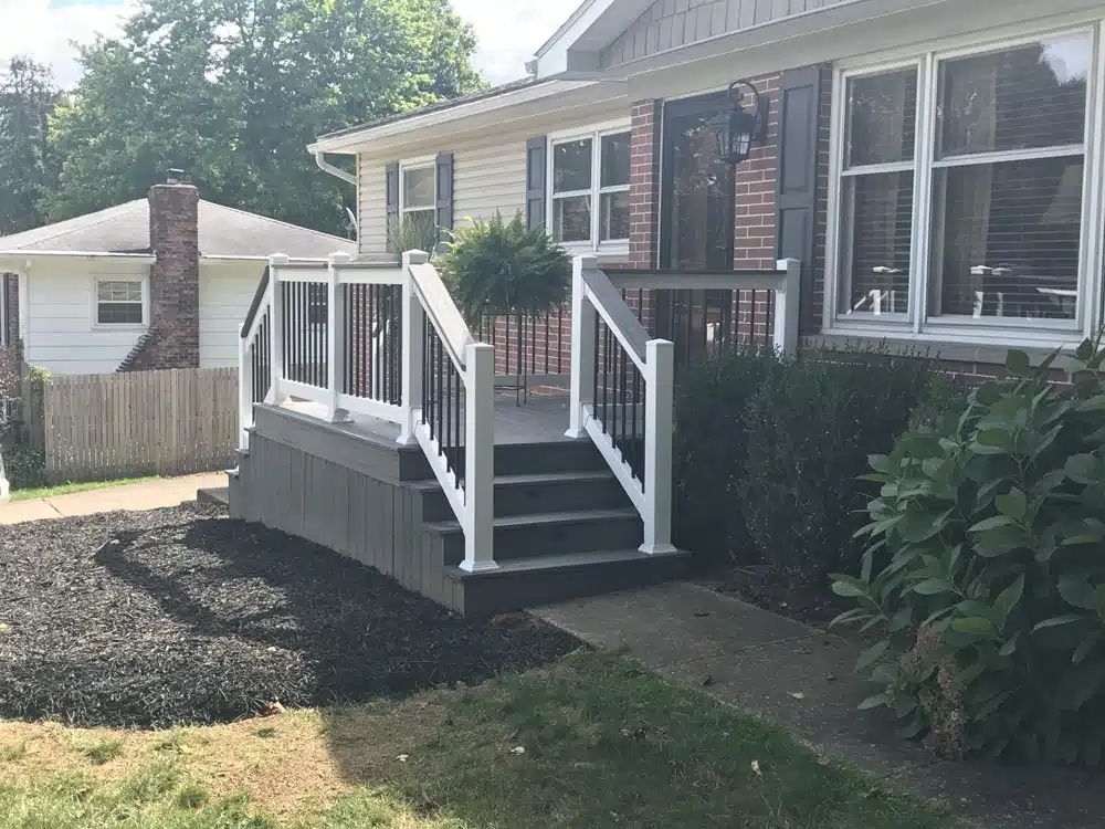 Front-Porches with white stair - Hen House Decks