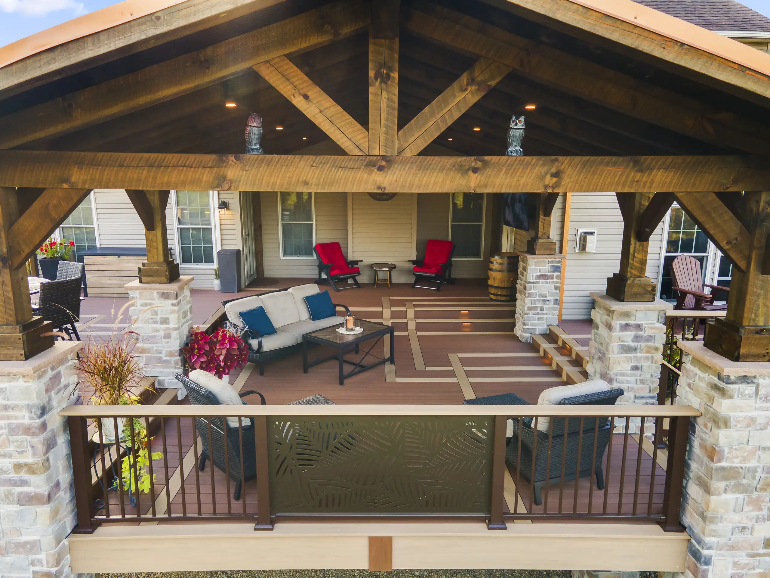 Screened Porch vs Deck: Which Is Right for You? 3 Timber Pavilion Covered Deck with Composite Flooring